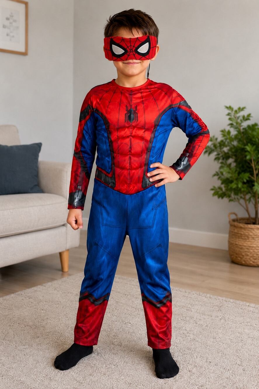 Marvel Spider-Man Costume Audio Wired Mask Child Medium Super Hero Cosplay NWOT - Picture 1 of 9